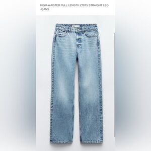 Zara High-Waisted Full Length 1975 Straight Leg Jeans